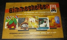 GIMMESHELTER lowbrow group show art exhibition invitation promo postcard