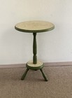 Antique Wood Round Accent Table 22 1/2in.tall X 15 1/2in.wide — photo 3