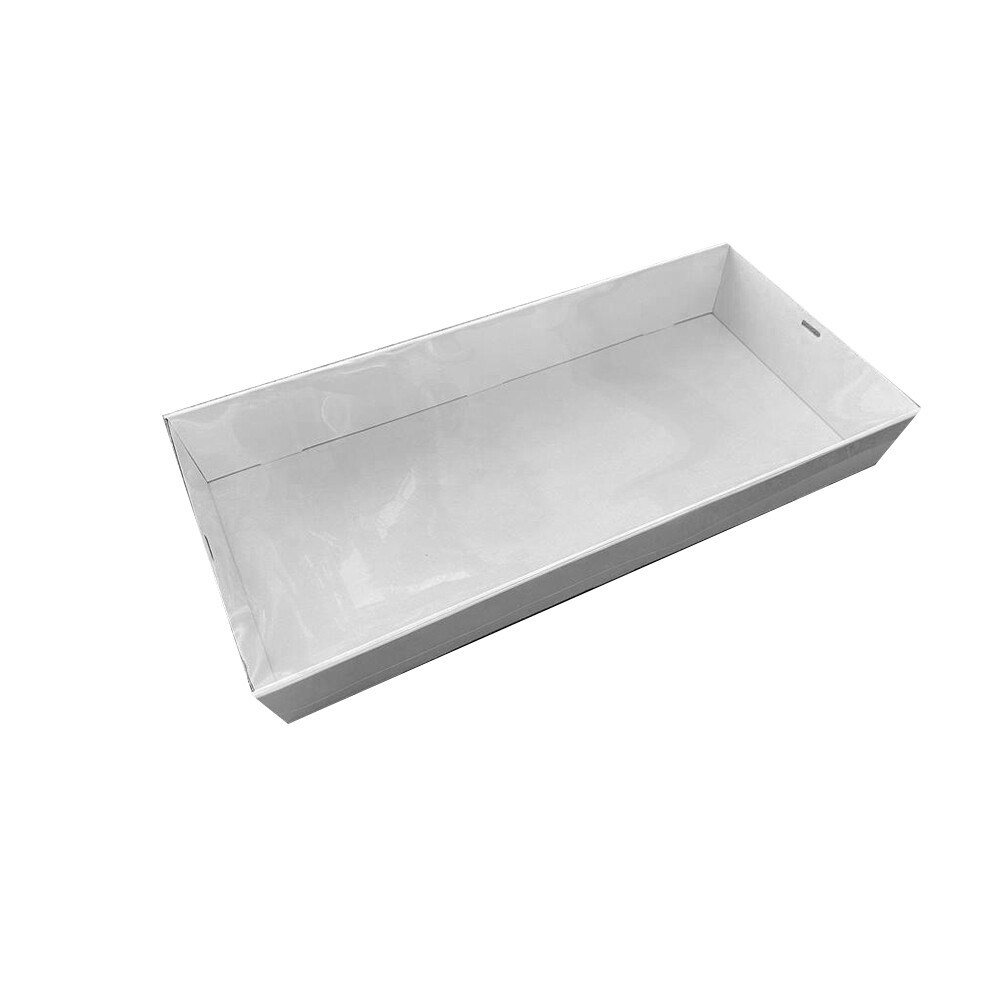 10x Disposable Cardboard Catering Grazing Box Clear Lid White Large