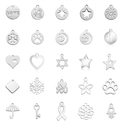 10 STCK. Edelstahl Anhänger zum Selbermachen Basteln Armband Halskette gemischt
