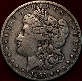 1893 CC Carson City Mint Silver Morgan Dollar