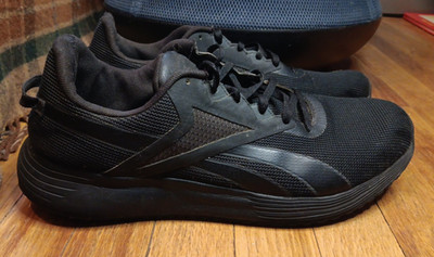 Reebok Lite Plus 3.0 Mens Running Shoes US Size 12 UK 11 EU 45.5 Black on Black
