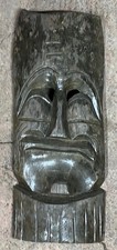 Vintage Hand-carved Wood Tiki-style Mask. Hand Carved.