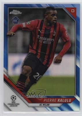 2021 Chrome UEFA Champions League Blue Refractor Pierre Kalulu Rookie RC 0i7k