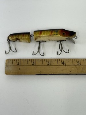 HEDDON Joint Vamp Wooden Dowagiac Lure Spook Bait Vintage Green Yellow Red  | eBay