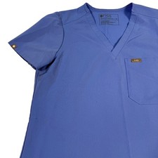 FIGS Krysta V-Neck Scrub Top Blue Technical Collection XS FW1000 Short Sleeve