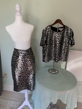 Michael Kors leopard  Sequin Top and skirt set. SZ L NWT
