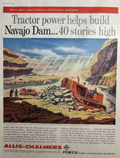 1958 Allis Chalmers Tractors Crawlers Navajo Dam Morrison Knudsen VTG Print Ad