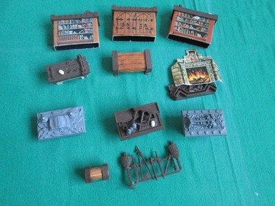 11 X FURNITURE PIECES - 1990 ORIGINAL MB GAMES - HERO QUEST - L4