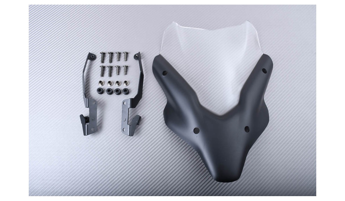 Saute vent MT07 bulle courte transparente double courbure moto Yamaha 21-22