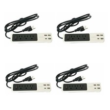 Power Strip Surge Protector 6ft Cord w/ 3 USB Ports, USB-C Fast Charge x 4 PACKS