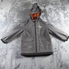 Carters Boys Jacket 5/6 Medium Gray Full Zip Long Sleeve Hooded