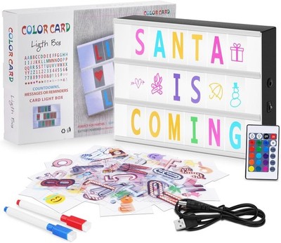 Lichtbox mit Buchstaben Deko,Kinder Light Box mit 215 Buchstaben und Emojis,2
