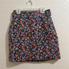 ZARA Multicolor Floral A-Line Short Skirt Size XS
