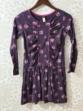 Tea CollectionGirl’s 10 Plum Purple Floral Knit Long Sleeve Dress
