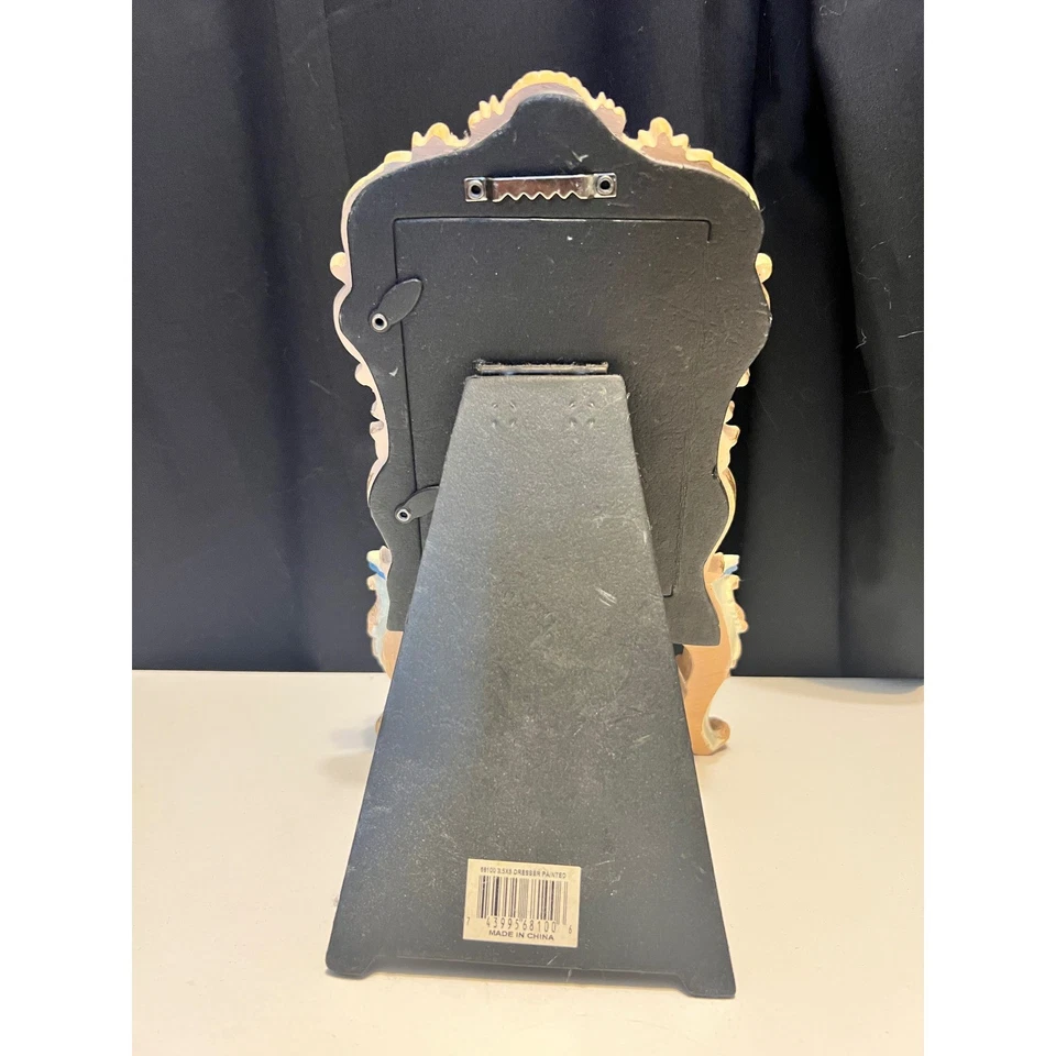 Mesa de tocador adornada marco de fotos resina acento floral decoración del hogar vintage Foto 3 de 4