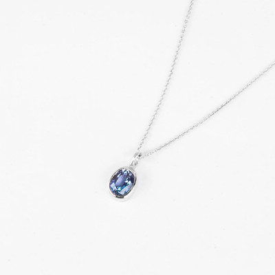 1,05 kt ZERTIFIZIERTER Ceylon blauer Saphir Anhänger Kette Halskette in 925 Silber