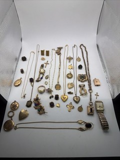 Vintage 10k 12k 14k 1/20th 1/10th Gold Filled Lot 223.9 Grams! Scrap Or Wear!