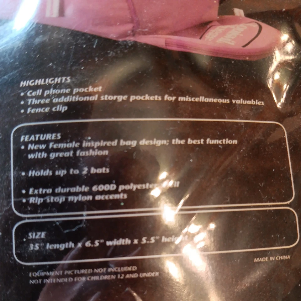 Bolso de Equipo Louisville Slugger Kozmo Softbol Rosa Desgarro Nylon Foto 2 de 4