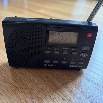 Sangean HDR-14 HD Radio/FM Stereo/AM Portable Radio Tested Works Great Antenna