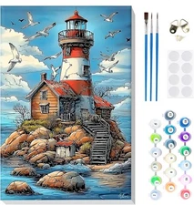 Paint by Numbers Kit DIY Canvas Painting Set for Adults Kids Home Decor Gift DIY