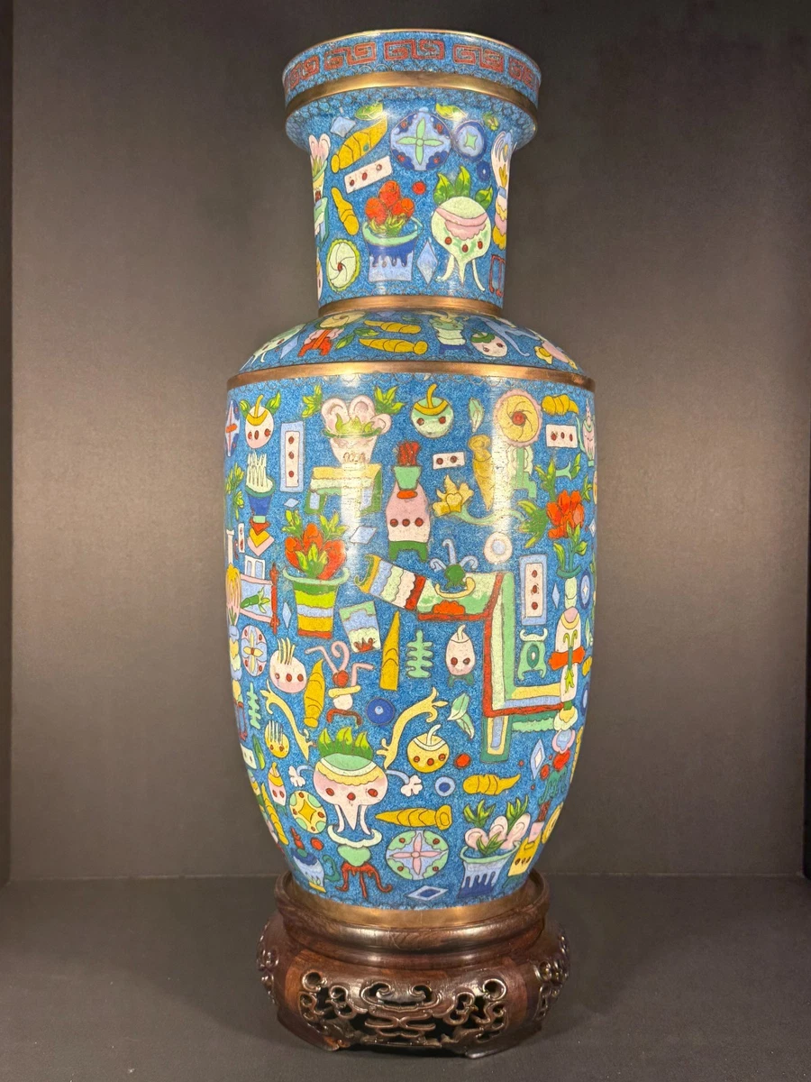 中国の花瓶　焼き物 中国 『七宝 花瓶 対 2点』 ｜骨董品買取 緑和堂