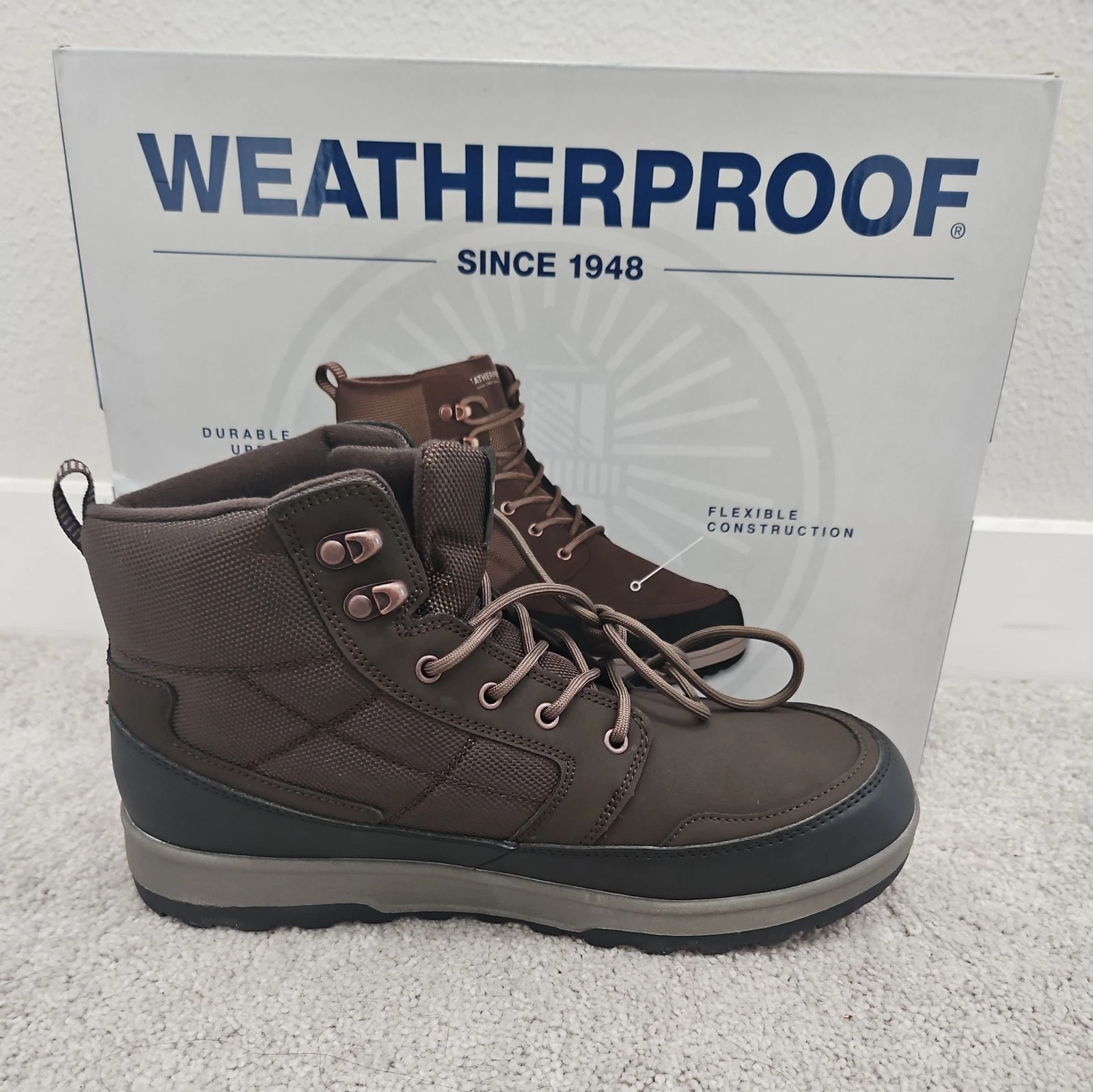 Weatherproof Men's Jenkins Work Outdoor Boots Shoes Sneakers Brown Size 9M