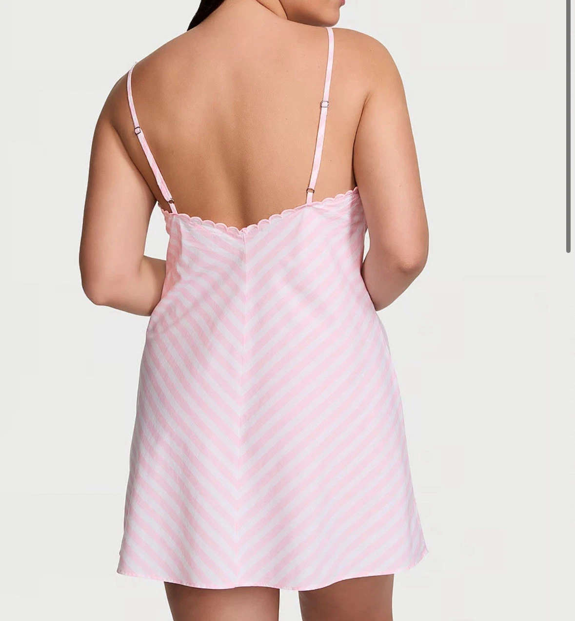 UNDERCOVER Abito slip Victoria's Secret Heritage cotone occhielli righe rosa nuovo con etichette taglia M