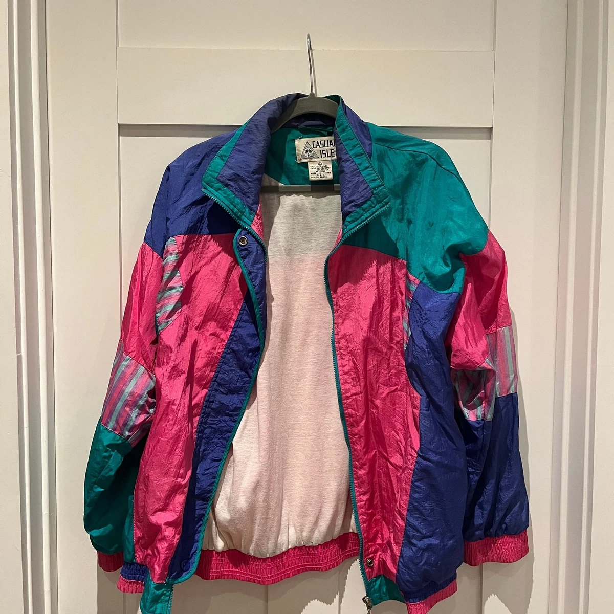 Nylon Multi-Color 1980s Vintage Coats, Jackets & Vests for Women