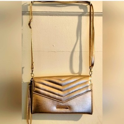 Pre-owned Rampage Faux Gold Leather Women Crossbody Strap Bag