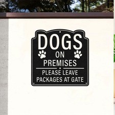 Dogs On Premises Metal Sign, Beware Of Dog Sign, Dog On Premises Yard Sign