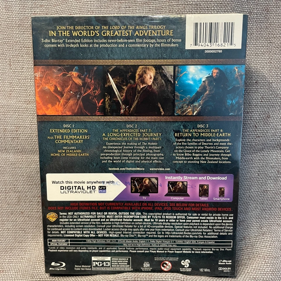 The Hobbit: an Unexpected Journey (Extended Edition) (Blu-ray, 2012) - Imagem 2 de 2