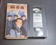 All Through The Night (VHS, 1942) Humphrey Bogart Rare Comedy Spy Thriller