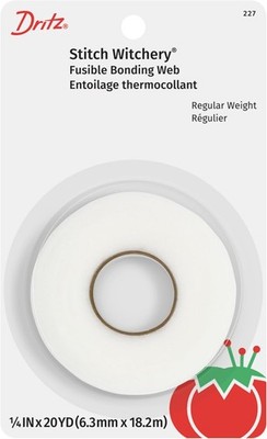 Dritz - 227 1/4x20 Stitch Witchery 1/4inx 20yd, 1/4-Inch X 20-Yards, White 