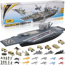 33-Inch Aircraft Carrier Mega Playset - Ultimate Military Battle Set for Boys...