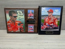 Two DALE EARNHARDT JR NASCAR #8 WALL PLAQUE Budweiser Little E. 