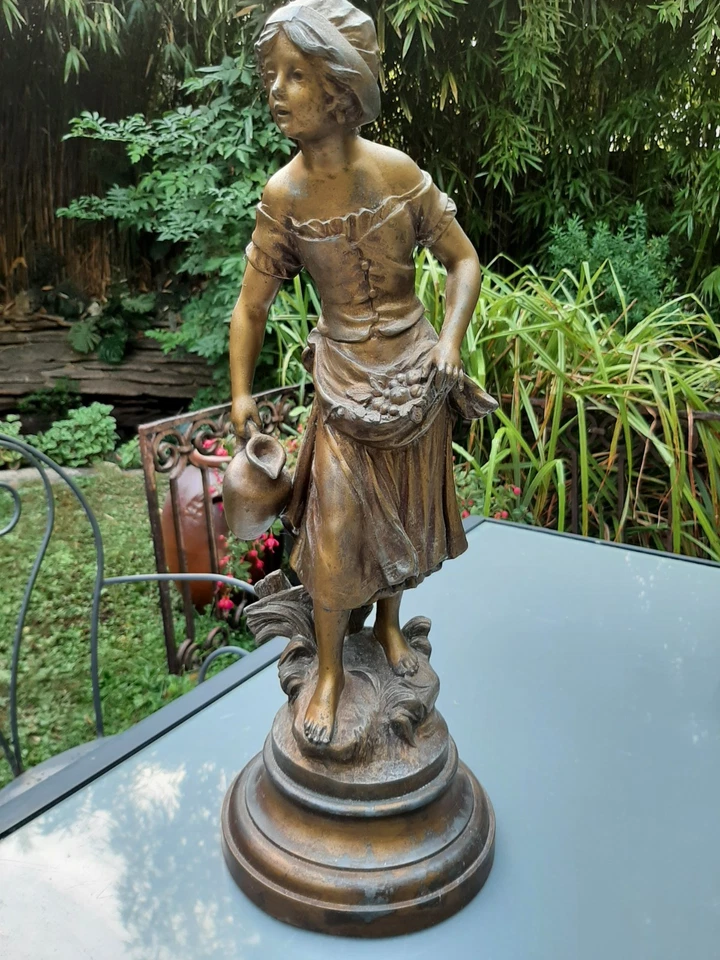 sculpture en regule la fontaine par L et  P moreau auguste moreau - Photo 1/4