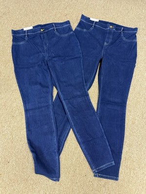 2 Pack Time and Tru High Rise Stretch Fitted Jeggings (Blue) L  12-14