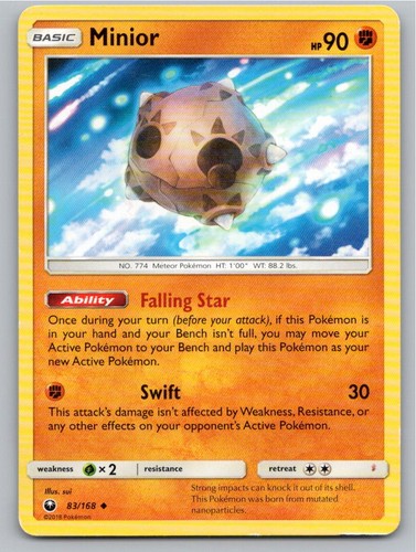 2018 POKEMON MINIOR CELESTIAL STORM 83/168 UC LP A85683 FREE S&H