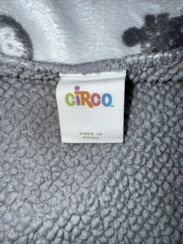 Manta para bebé Target CIRCO Safari Zigs N Zags Lovey gris blanco amarillo Sherpa Zoo Foto 4 de 4