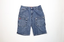 Vtg Y2K Streetwear Mens 34 Faded Big Pocket Baggy Loose Fit Denim Cargo Shorts