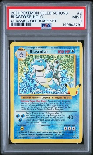 PSA 9 Blastoise Holo 2 Celebrations Classic Collection Pokemon Card