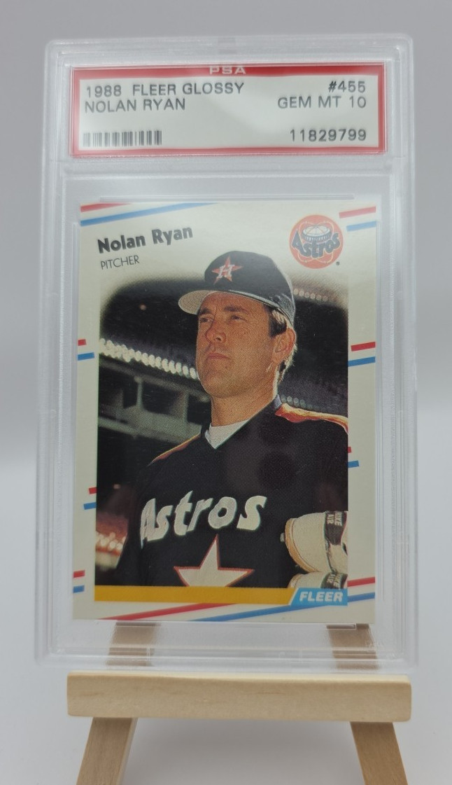 Nolan Ryan PSA 10 Gem Mint 1988 Fleer Glossy #455 Houston Astros Baseball MLB