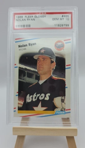 Nolan Ryan PSA 10 Gem Mint 1988 Fleer Glossy #455 Houston Astros Baseball MLB