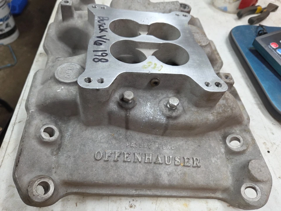 Colector de admisión Offenhauser 6153-DP para 1962-1963 198ci V6 Foto 2 de 4