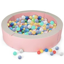 44.5" x 10" Baby Ball Pit Detachable Foam Ball Pit with 50 Colorful Ocean Balls