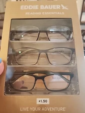 EDDIE BAUER Men's Designer Reading Glasses 3 Pack Readers EB39463R NEW IN BOX