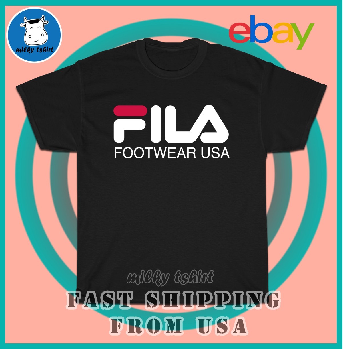 T shirt uomo Fila Sport logo piede taglia americana maglietta uomo nuova