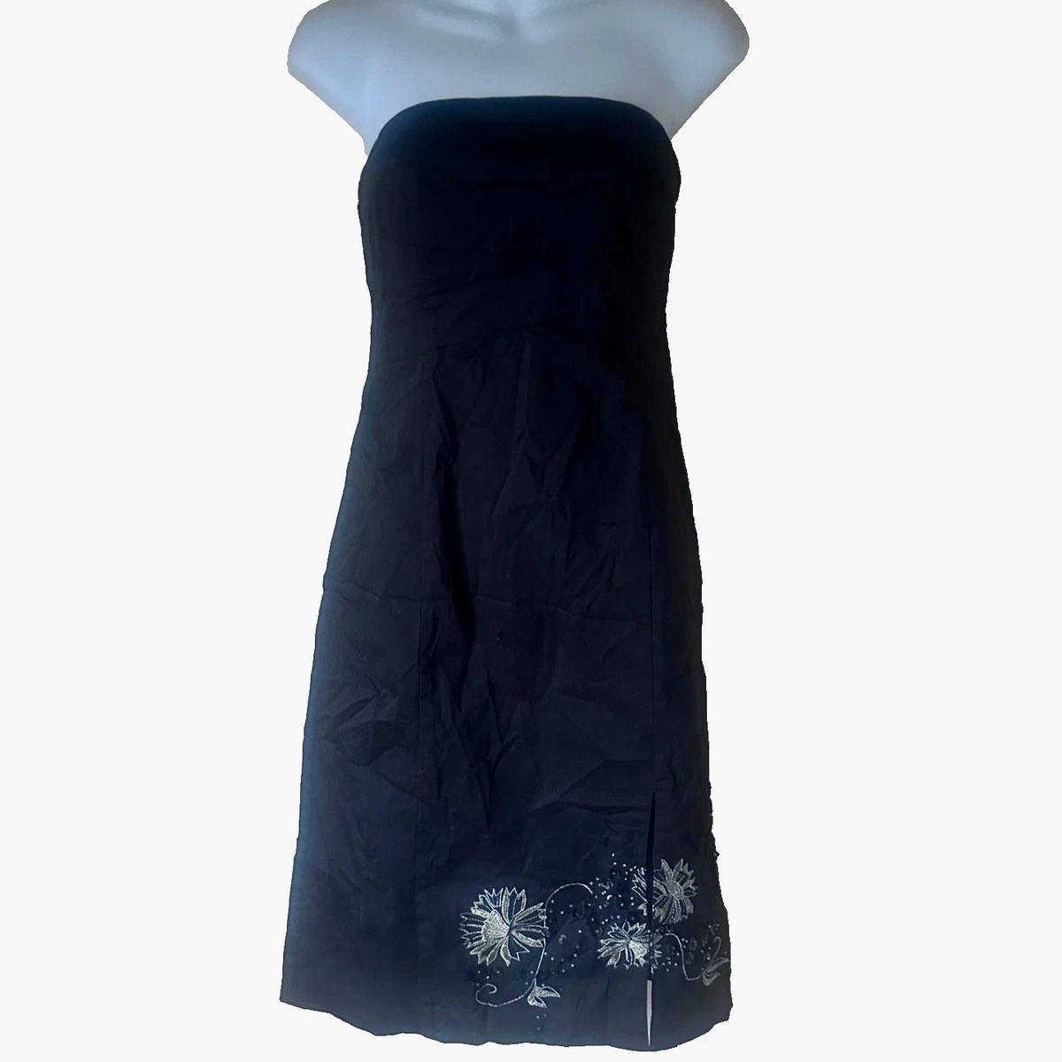 petite black glitter detail ruffle mini dress Chloanna Black Ruffle Mini Dress - 6 main image 1