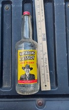 HOPALONG CASSIDY HAIR TRAINER 9.5"" BOTTLE PAPER LABELS CAP CRACKLE STYLE